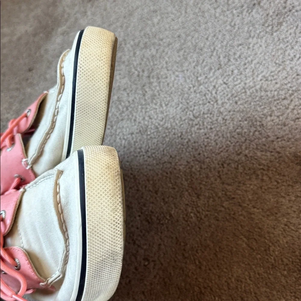 Sperry Halyard II Pink Cream Canvas Boat Deck Casual Shoes SIZE 11